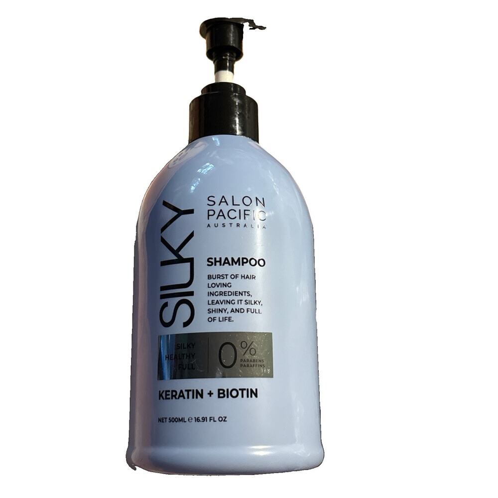 Salon Pacific ~ Shampoo with Keratin & Biotin Silky Healthy Full NEW